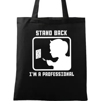 Nákupní taška Bavlněná taška Profesionální elektrikář (Barva: Černá)