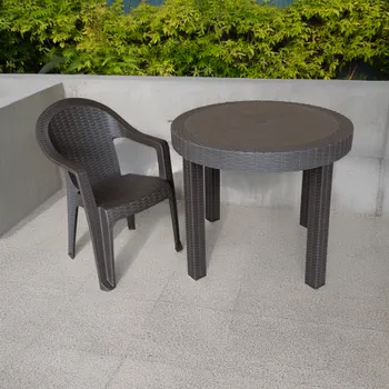 Zahradní stůl Kulatý zahradní stůl ZAMA. Hnědý