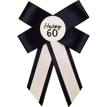 PartyDeco Odznak číslo 60 se stuhou