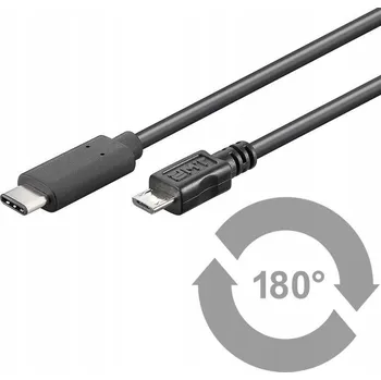 Datový kabel Microconnect USB-C / Micro USB-B kabel, 1 m, USB 2.0/3.0 (3.1 Gen 1), Micro-USB B, černý