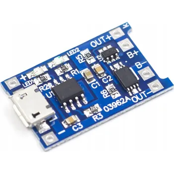 Nabíječka TP4056 pro 18650 Li-ion baterie s kontrolou nabíjení