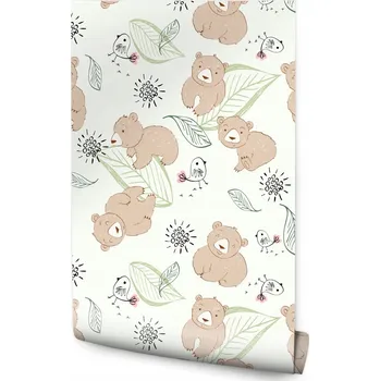 Fototapeta Tapeta pro děti - Medvídci a ptáčci /221122571