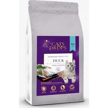 Krmivo pro kočku Cats&Drops Suché Krmivo pro kočky s kachnou a sardinkami 5 kg