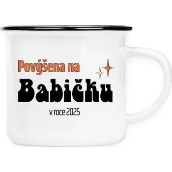 Žertovný předmět Keramikáček s potiskem Povýšena na babičku v roce 2025