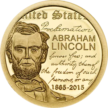 Zlatá mince Abraham Lincoln
