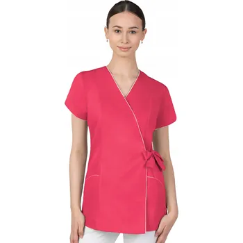 Pracovní zástěra 50 DÁMSKÝ ZAVINOVACÍ LÉKAŘSKÝ PLÁŠŤ / HALENA / TUNIKA, KOSMETICKÝ ZÁSTĚRA, MODEL 322