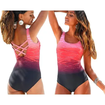 Dámské plavky SNM jednodílné plavky červené velikosti XL