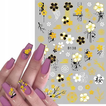 Samolepky na zdobení nehtů Vzory KVĚTY HOLO