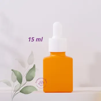 Láhev Skleněná lahvička s pipetou a kapátkem, matná oranžová