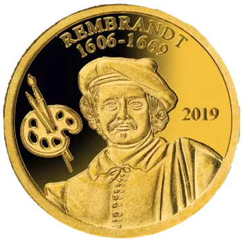 Portrét Rembrandta van Rijna, mince z pravého zlata 0.5 g