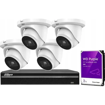 Bezpečnostní kamera Sada pro monitorování Dahua 4MPx WizSense Analytika 4 IP kamery + NVR PoE