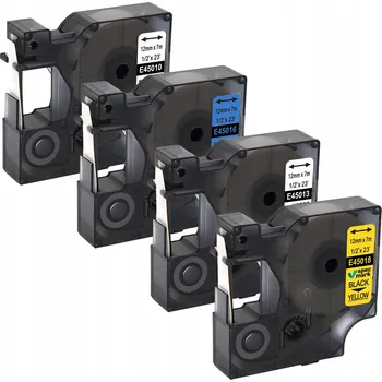 Pásek do tiskárny Páska do Dymo D1 12 mm / 7 m Sada Různé 4 ks