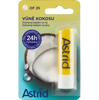 Péče o rty Astrid balzám na rty - SUN OF 25 Vůně kokosu, 4,8 g