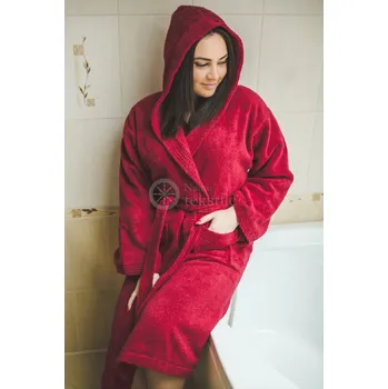 Dámské noční prádlo Wooline Froté župan do sauny, červený Velikost: M