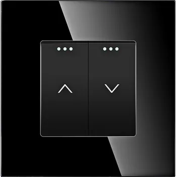 vypínač Mechanický vypínač eLumos černý se skleněným rámeček