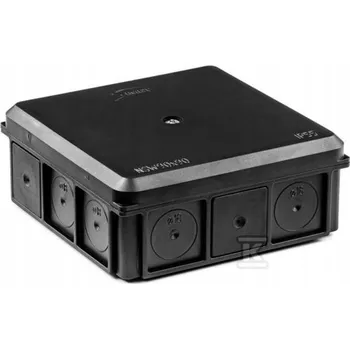 Elektroinstalační krabice Nástěnná instalační krabice NSW90x90, 90X37X90 MM, IP55, černá, 1 ks