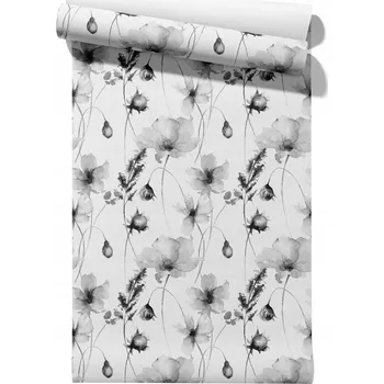 Tapeta Vliesová tapeta Černé máky Květiny tapeta v roli 50 cm x 6,1 m