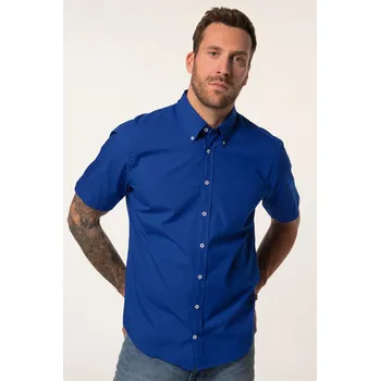 Pánská košile JP1880, Plus size Košile JP1880, krátké rukávy, límeček s knoflíky, Modern střih, do 8XL pro plnoštíhlé nadměrná velikost, 835773750-1460, modrý, XXL, Plus size oblečení, Oblečení pro vysoké muže, Nadměrné velikosti, Oblečení pro plnoštíhlé.