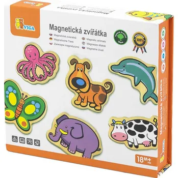 Dřevěná hračka DŘEVO Magnetky zvířátka set 20ks v boxu *DŘEVĚNÉ HRAČKY* | 39