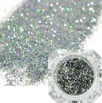 Jemný třpytivý prach na nehty FIALOVO ZELENÝ