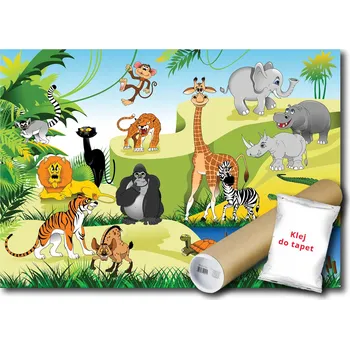 Fototapeta Vliesová fototapeta 254x184 Veselá zvířátka v džungli + lepidlo