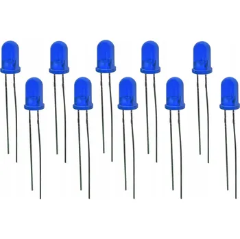 Dioda LED dioda 5mm THT kulatá modrá - balení 10 Ks