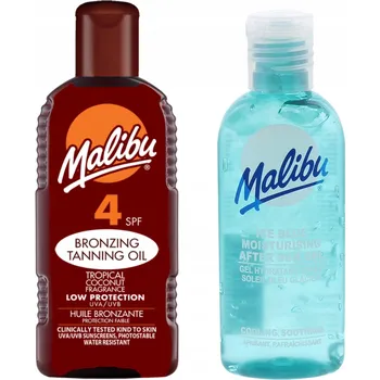 Přípravek na opalování Malibu Opalovací Olej SPF 4 200 Ml + Gel po Opalování 100 ml