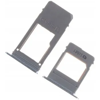 Náhradní kryt pro mobilní telefon Držák SIM karty a SD karty Samsung A520 A5 2017 modrý, kompletní sada