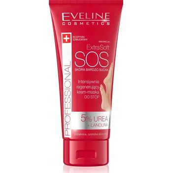 Péče o nohy Eveline Cosmetics Extra Soft SOS Intenzivně regenerační krém-maska na nohy 5% urea + lanolin 100 ml