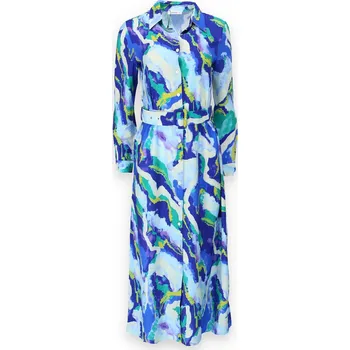 Dámské šaty Dlouhé košilové šaty 6023-1 Unika Paris barva: modrá, velikost: S