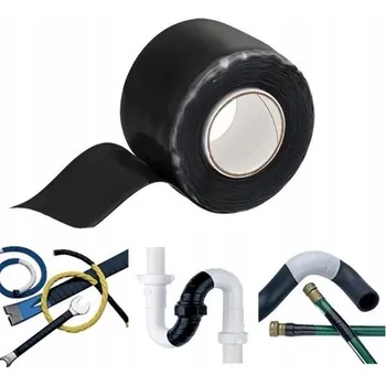 Lepicí páska Silikonová izolační páska pro opravy - ČERNÁ 1,5 m, voděodolná