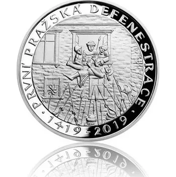 2019 - Stříbrná mince První pražská defenestrace - Proof
