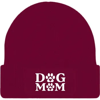 Čepice Čepice s potiskem Dog mom bílá