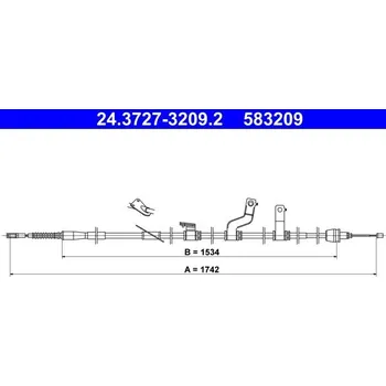 Brzdový systém Tažné lanko, parkovací brzda ATE 24.3727-3209.2