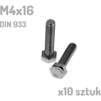 Šroub Nerezový šroub A2 M4x16 mm DIN 933 INOX x10 kusů
