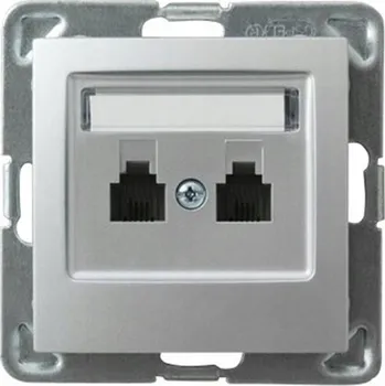 Elektrická zásuvka Telefonní zásuvka nástěnná Ospel stříbrná