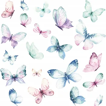 Samolepící dekorace PASTELOVÍ MOTÝLI SAMOLEPKY NA ZEĎ W4