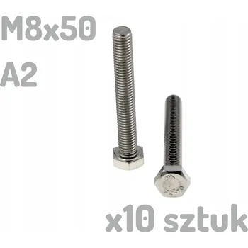 Šroub Nerezový šroub A2 M8x50 mm DIN 933 INOX x10 kusů