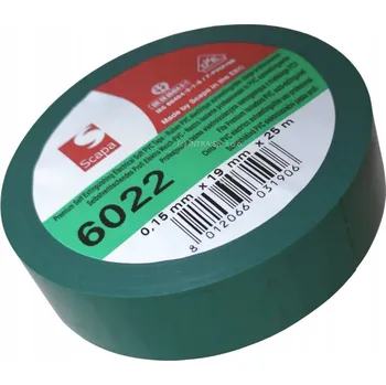 Lepicí páska PVC páska 6022 19 mm/25 m zelená SCAPA, samozhášecí, EN 60454, VDE, UL, orig.