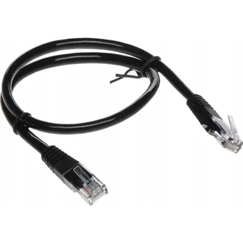 Síťový kabel Patchcord U/UTP kat. 5e, 0,5 m, černý
