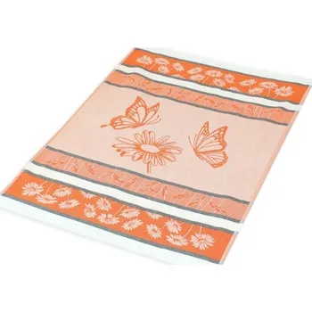 Utěrka frolen Kuchyňská utěrka - MOTÝL a kopretiny - oranžová barva: oranžová - 2ks