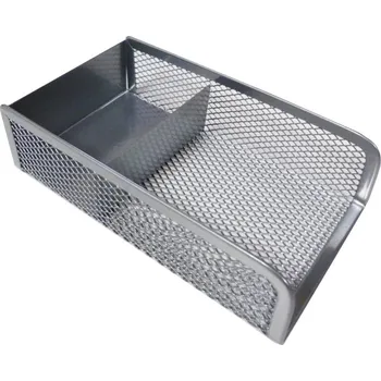 Stojánek na papírové bločky a sponky drátěný, stříbrná, VICTORIA