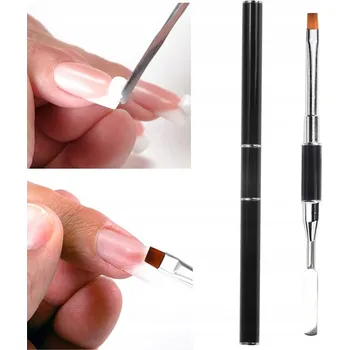 Precizní štěteček na zdobení nehtů plochý gel akryl špachtle 2v1