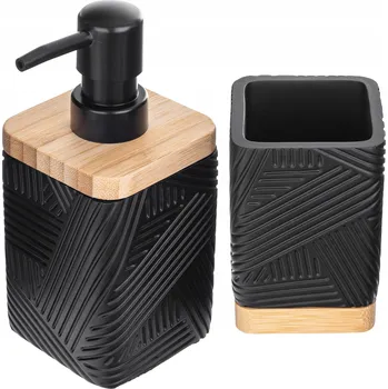 Sada koupelnových doplňků Kadax, 2 kusy, černá