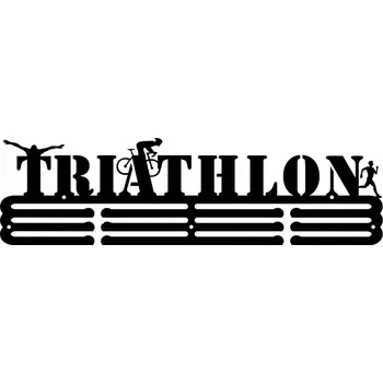 Věšák Triathlon #2 - ČERNÝ Věšák na medaile 60cm VELKÝ
