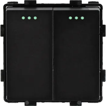vypínač MODUL VLOŽKA SKLENĚNÝ DVOJITÝ VYPÍNAČ SVĚTLA ČERNÝ