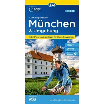 ADFC-Regionalkarte München und Umgebung, 1:75.000, mit Tagestourenvorschlägen, reiß- und wetterfest, E-Bike-geeignet, GPS-Tracks - Allgemeiner Deutscher Fahrrad-Club e.V. (ADFC)