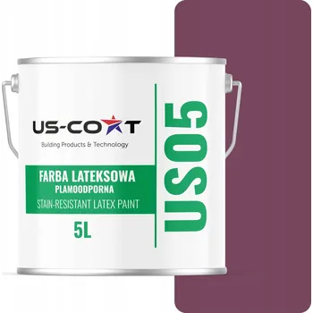 barva na zeď Barva US-Coat odolná vůči skvrnám, červená, 5 l, matná