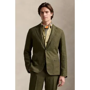 Dámské sako Plátěné sako Polo Ralph Lauren Sportcoat zelená barva, 715927474, 44, 79X