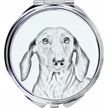 Kosmetické zrcátko Jezevčík - kapesní zrcátko se psem, personalizované zrcátko do kabelky